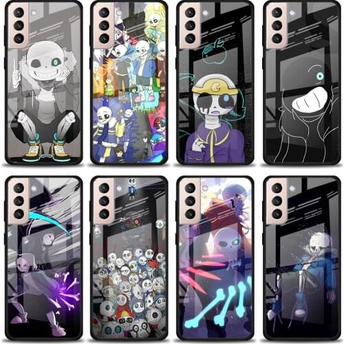 Undertale Sans Anime Tempered Glass Cover For Samsung Galaxy S21 Plus Ultra M21 M31 M51 A52 A72 Phone Case Coque