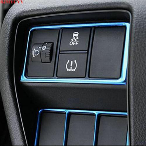BJMYCYY Stainless steel decorative frame for headlight adjusting switch panel For HONDA CRV CR-V 2017 2018 Auto accessories