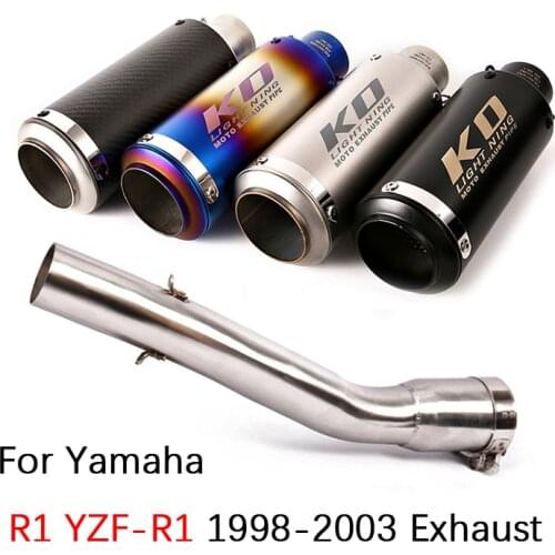 For 1998-2003 Yamaha R1 YZF-R1 Motorcycle Exhaust Pipe Mid Pipe Slip On 51 mm Muffler Removable DB Killer Escape Delete Catalyst
