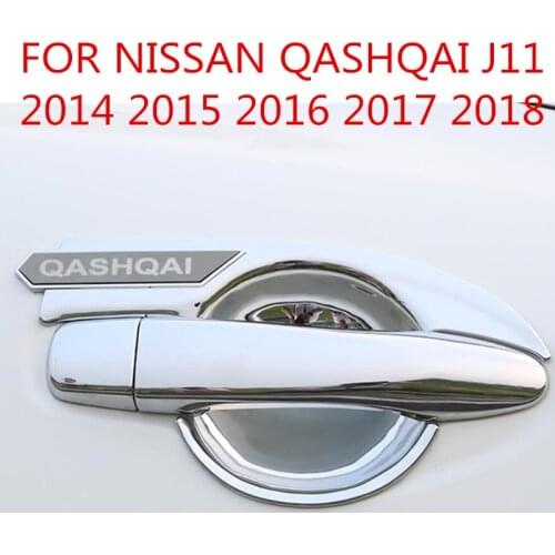 FOR NISSAN QASHQAI J11 2014 2015 2016 2017 2018 2019 CHROME DOOR HANDLE COVER BOWL CUP CAP TRIM INSERT BEZEL FRAME SMART KEY