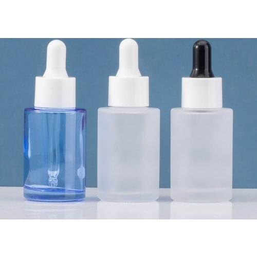50PCS 30ml Frosted/Blue Glass Dropper Bottles Glass Aromatherapy Liquid for Essential Massage Oil Pipette Refillable Bottles