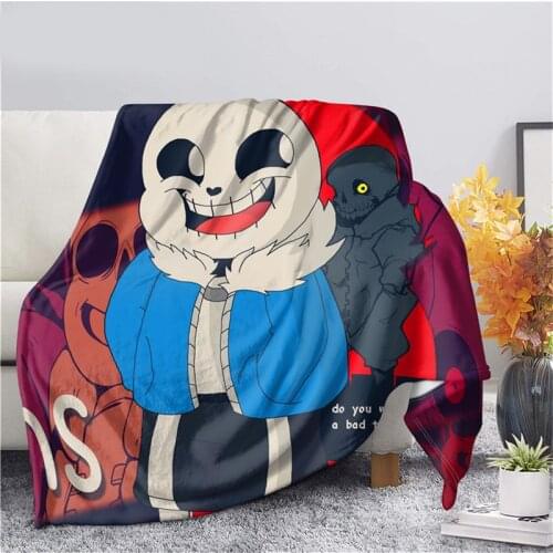 Flannel Blankets Cartoons Undertale Blanket Cushion Warm Throws on Sofa Bed Home Bedspread Travel Anime Flannel Blanket