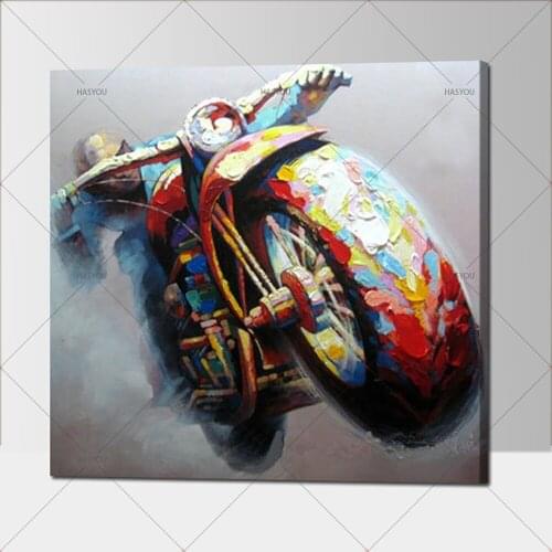 Race Car Driver Wall Art Motorcycle Pictures 100% Handmade Oil Painting On Canvas Abstract Hang Landscape Picture For Home Decor