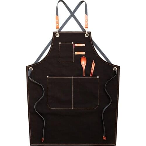 Canvas Apron High Quality Korean Fashion Restaurant Barber Floral Artist Men and Women Coffee Shop Overalls