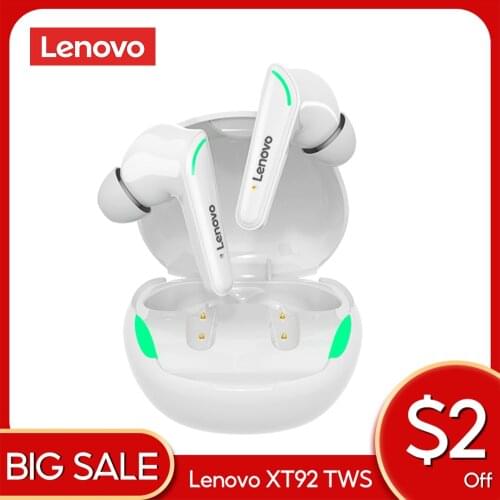 Lenovo XT92 TWS Gaming Headphone Bluetooth 5.1 Low Latency Professional Gamer Bluetooth Earphone With Mic 9D Stereo HiFi Headset