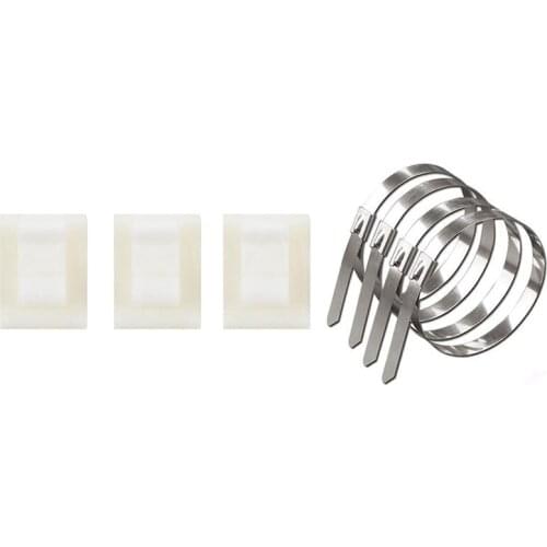 Cable Clips, 50 Pieces Wire Clips & 200Pcs Metal Cable Tie Stainless Steel Cable Tie Marine Cable Tie