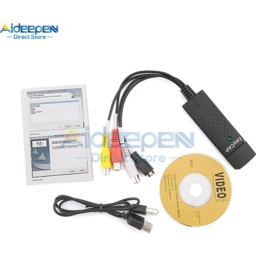 USB 2.0 Video Capture Card 4 Channel Video TV DVD VHS Audio PC Capture Adapter Card TV Video DVR Converter Support WIN8 WIN10
