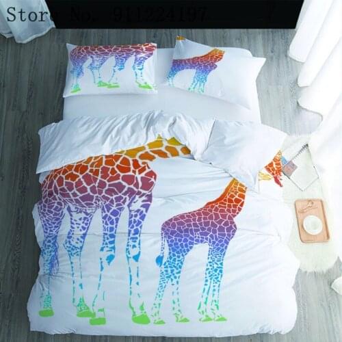 3D Bedding Sets Duvet Quilt Cover Set Comforter Bed Linens King Queen Full Double Animal Giraffe Camel Bedspread For Kids Adults