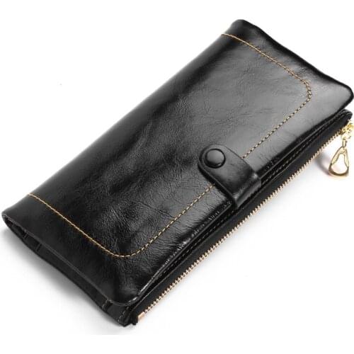 Wholesale Brand Wallets 100% Genuine Leather Wallet Femal Purse With Credit Card Holder Wallet Women Coin Pocket Photo Holder