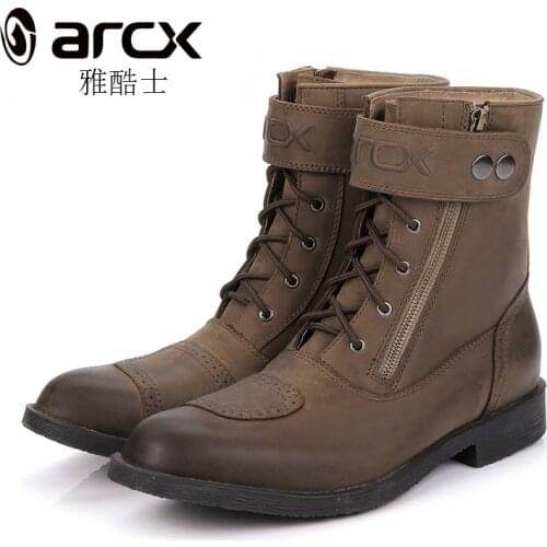 How-yes new ARCX automobile racing shoes off-road motorcycle boots Professional leather moto Speed Sports Motocross