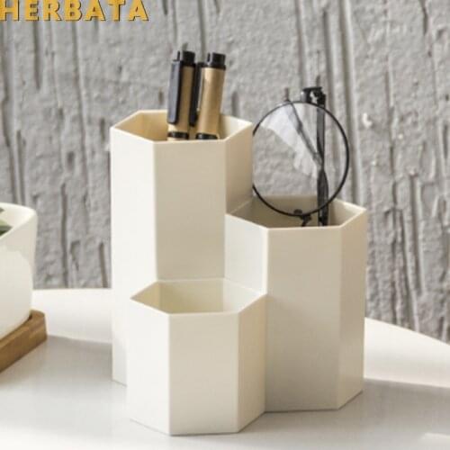 Pen holder desk new fashion multi-function Bamboo Made desk storage box office supplies stationery pen box pens holder set