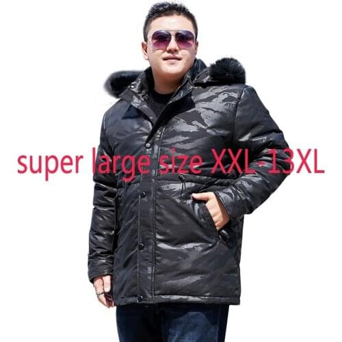 New Fashion High Quality Winter Extra Large Down Jacket Men Parka Fox Fur Collar Warm Coat Thick Plus Size 2XL-10XL11XL12XL13XL