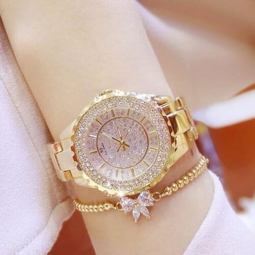 New High Quality Rhinestone Womens Watch Elegant Brand Famous Luxury Silver Quartz Watches Ladies Business Watch Relogio