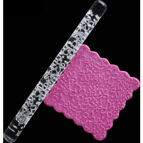 Cake Fondant Embossed Rolling Pin Gum Embossing Sugar Cake Decor Crafts Tool Home Accessories