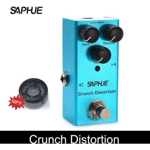 SAPHUE Electric Guitar Crunch Distortion Pedal Gain/Volume/Tone Knob High/Low Frequency Mini Single Type DC 9V True Bypass