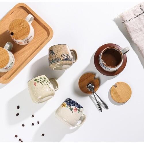 380ml Unique Japanese vintage style ceramic cup kiln turned clay breakfast cup cups mug coffee cup mugs coffee cups