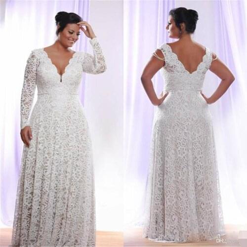 2020 Plus Size Wedding Dresses A Line Lace Applique Detachable Long Sleeves Vestido De Noiva Floor Length Country Wedding Gowns