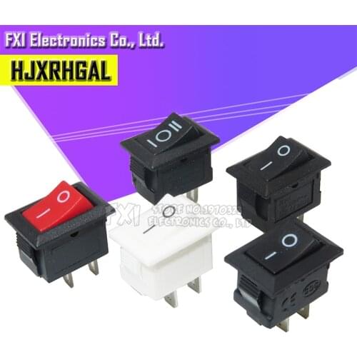 10Pcs Push Button Switch 10x15mm SPST 2Pin 3pin 3A 250V KCD11 Snap-in On Off Boat Rocker Switch 10MM*15MM Black Red White