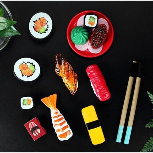 13Pcs/Set Sushi Food Toy Colorful DIY Educational Dollhouse Miniature Sushi for Children Entertainment