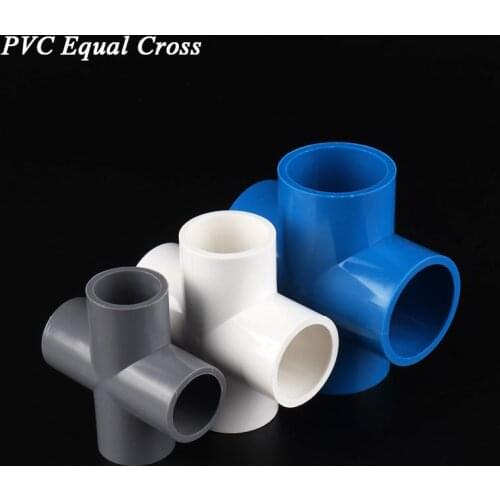 2Pcs 20 25 32 40mm PVC Pipe Connector Equal Cross Agricultural Irrigation Garden For-way Multi Function Joints Tank fittings
