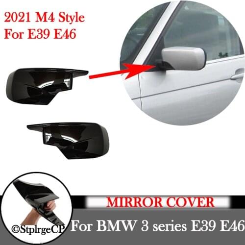 2021 M4 Rear View Mirror Cover for BMW E46 E39 Car Travel Side View Mirror Cover 1998 1999 2000 2001 2002 2003-2005 accessories