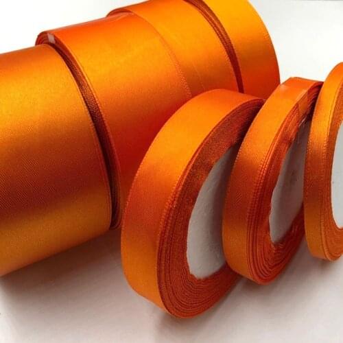 25 Yards Orange Silk Satin Ribbon Wedding Party Decoration Gift Wrapping Christmas New Year Apparel Sewing Fabric Ribbon 24