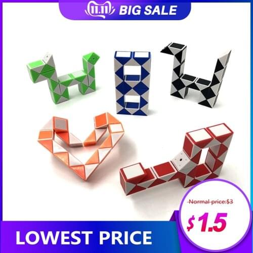 3Pcs Magic Snake Ruler Fidget 24 Speed Antistress Twist Snake Folding Educational Puzzle Decompression Toys For Children AYM