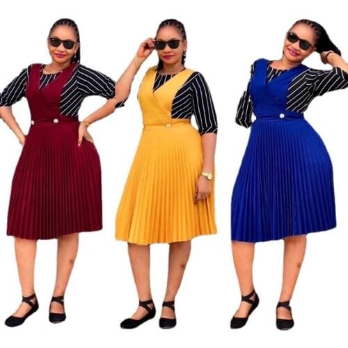 African Dresses for Women Summer 2021 African Women Short Sleeve Priniting Dress African Clothes Women American Clothing