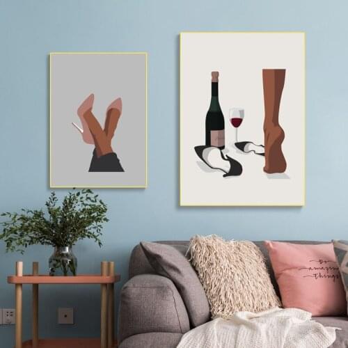 Black Girl Legs Illustration Art Prints Modern Fashion Abstract Posters African American Woman Canvas Painting Home Wall Decor