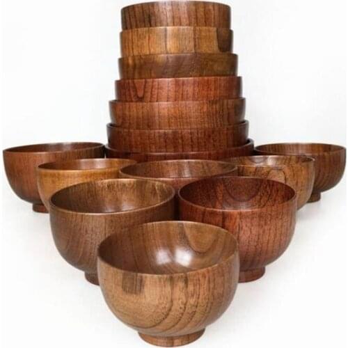 Wooden Bowl Tapanese Soup Rice Noodles Bowls Kids Lunch Box Kitchen Tableware For Baby Feeding Food Containers Can Be Custom pat