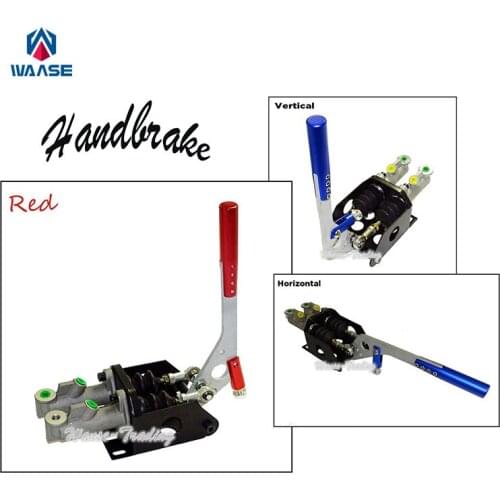 Twin Dual Master Cylinder Hydraulic Handbrake Drifting E-Brake Parking Emergency Brake Lever Vertical / Horizontal Universal Red