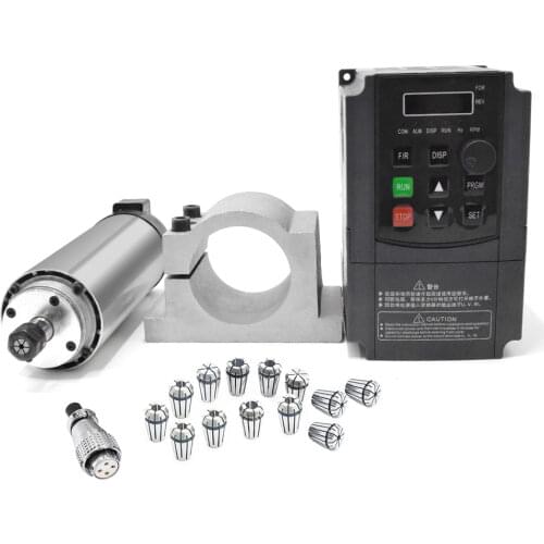2.2KW 24000rpm High Speed Spindle Motor + VFD/ Inverter +14PCS ER16 (1-10mm) Collets Kit for CNC Woodworking Engraving Milling