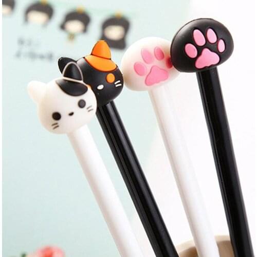 2Pcs Cute Cat Paw Ink Gel Pen Writing Marker Student Office Stationery Gift