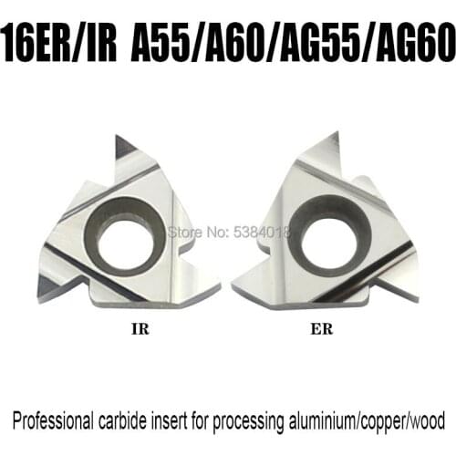 16ER/IR A55 G55 AG55 A60 G60 AG60 Thread turning tool carbid insert Lathe tools specialize in Aluminum copper nonferrous metal