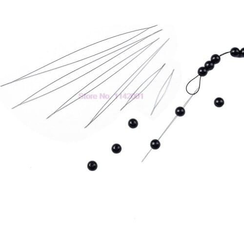 1000pcs Central Opening Curved Beading Needles Stainless Steel Tools Pins for bead Threading Easy 5.8cm-14cm Making Tools