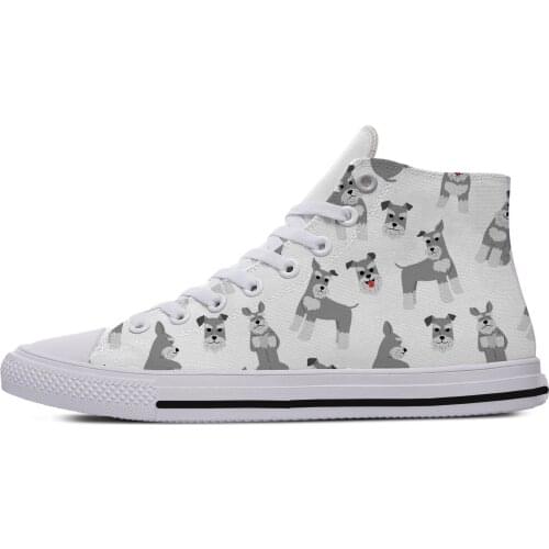 Schnauzer Animal Pets dog Cut kawaii Harajuku Lightweight High Top Canvas Shoes Men Women Casual Breathable Sneakers