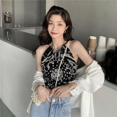 Summer 2021 new hanging neck camisole women wear short hot girl jacket
