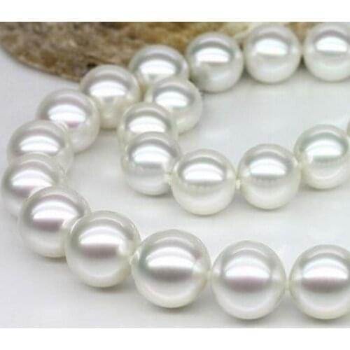 Fashion jewelry Free Shipping Huge 18"10-11mm Natural South Sea genuine white perfect round pearl necklace