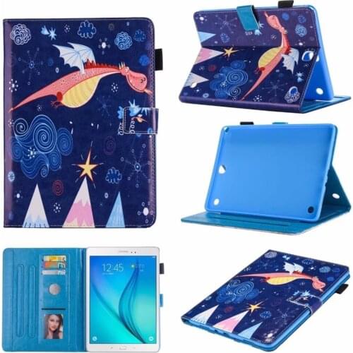 Fashion Painted Wake/Sleep PU Leather Cover For Samsung Galaxy Tab A 8.0" SM-T355 T350 T355 P350 Case Funda Tablet Stand Shell