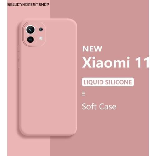 Original Liquid Silicone Case For Xiaomi Mi 11 Lite Pro Mi 10T Pro Ultra Shockproof Soft Cover ForRedMi Note 8 9S 10 Pro Coque