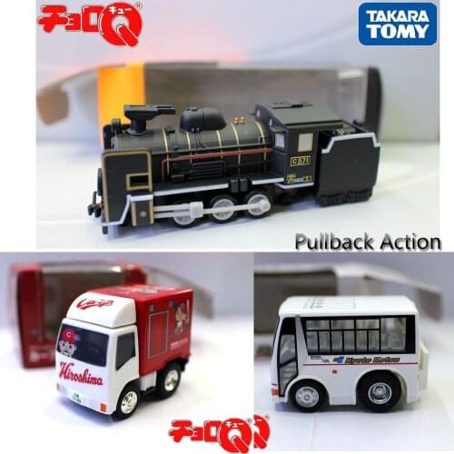 New Takara Tomy Choro Q Toys Cars Train &Toyo Carp Truck & Kyoto Kotsu Bus Plastic pullback boys gfit