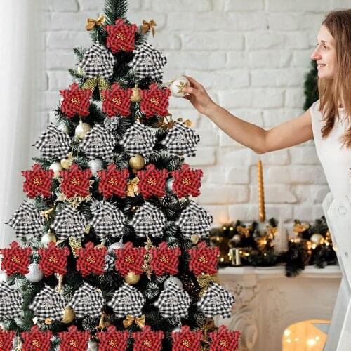 New Year 2022 Artificial Christmas Flowers Glitter Fake Flower Merry Christmas Tree Decorations for Home Gift Xmas Ornament Noel