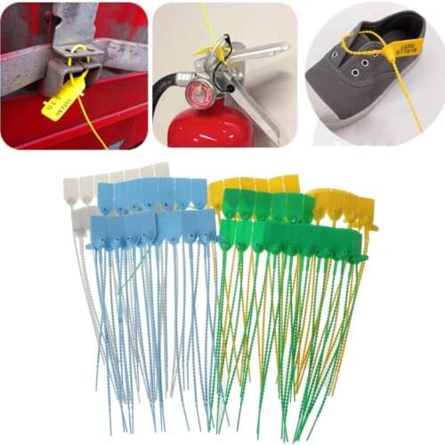 100PCS Disposable Cable Ties Pull-Tite Security Seals Self Lock Pull Tight Seals