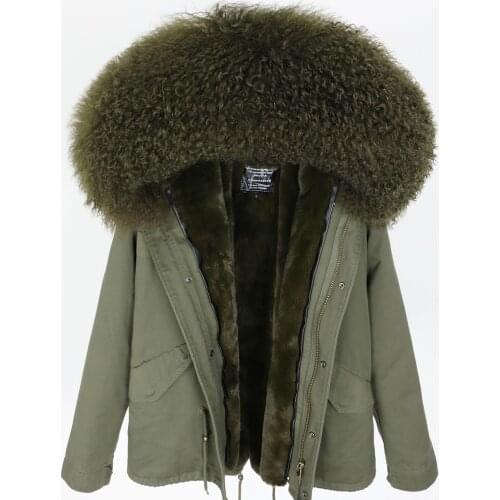 MAOMAOKONG women winter coats 2020 womens winter jacket fur coat natural real Wool fur collar park woman jacket
