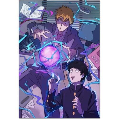 Mob Psycho 100 Poster Cloth Silk Poster Home Decoration Wall Art Fabric Poster Print 40X60cm.50X75cm,60X90cm