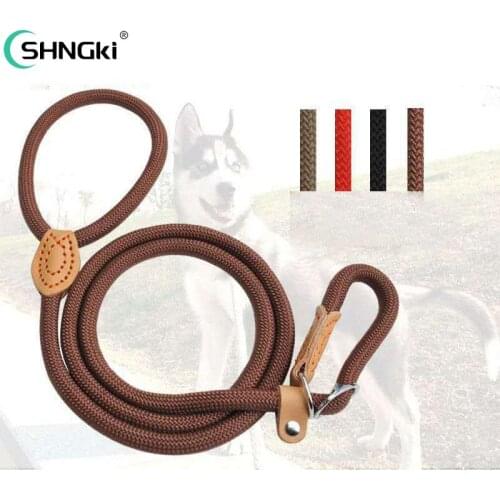 Dog Leash Slip Rope Lead Leash Heavy Duty Reflective Braided Rope Adjustable Loop Collar Training Leashes for Medium Large Dogs