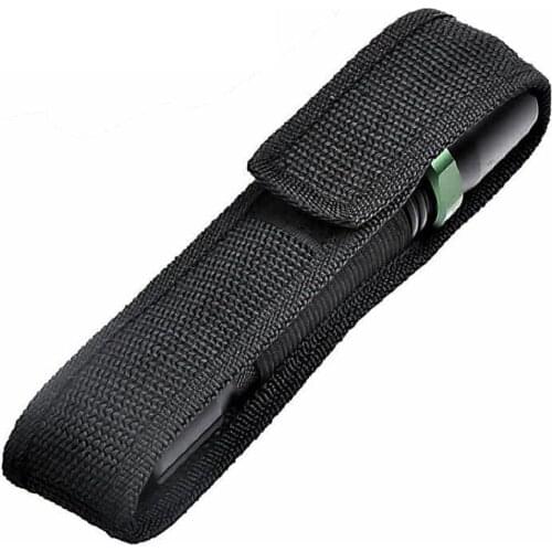Durable Nylon Flashlight Holster Clip-On Torch Light Holder Belt Pouch Case