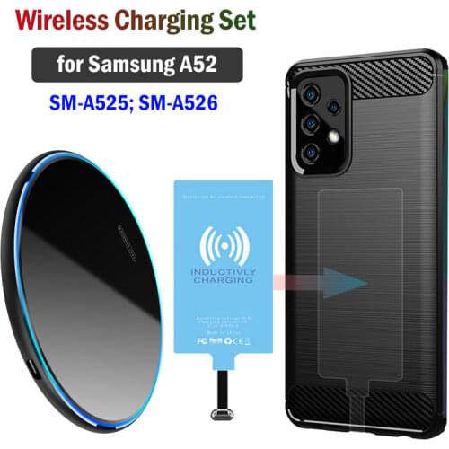 Realize Wireless Charging for Samsung Galaxy A52 4G 5G Qi Wireless Charger with USB Type-C Charging Receiver Case Put and Charge