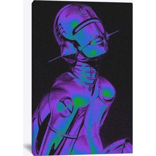 Vaporwave robot Futuristic art Painting wall Art Canvas for Living room home bedroom study dorm decoration prints