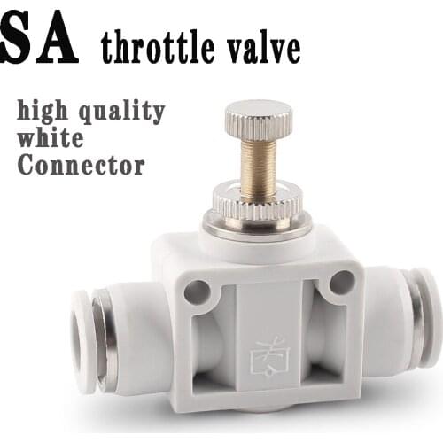 SA" pneumatic connector white boutique quick connector 4mm 6mm 8mm 10mm hose air flow manual control valve air speed controller